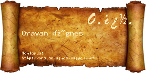 Oravan Ágnes névjegykártya
